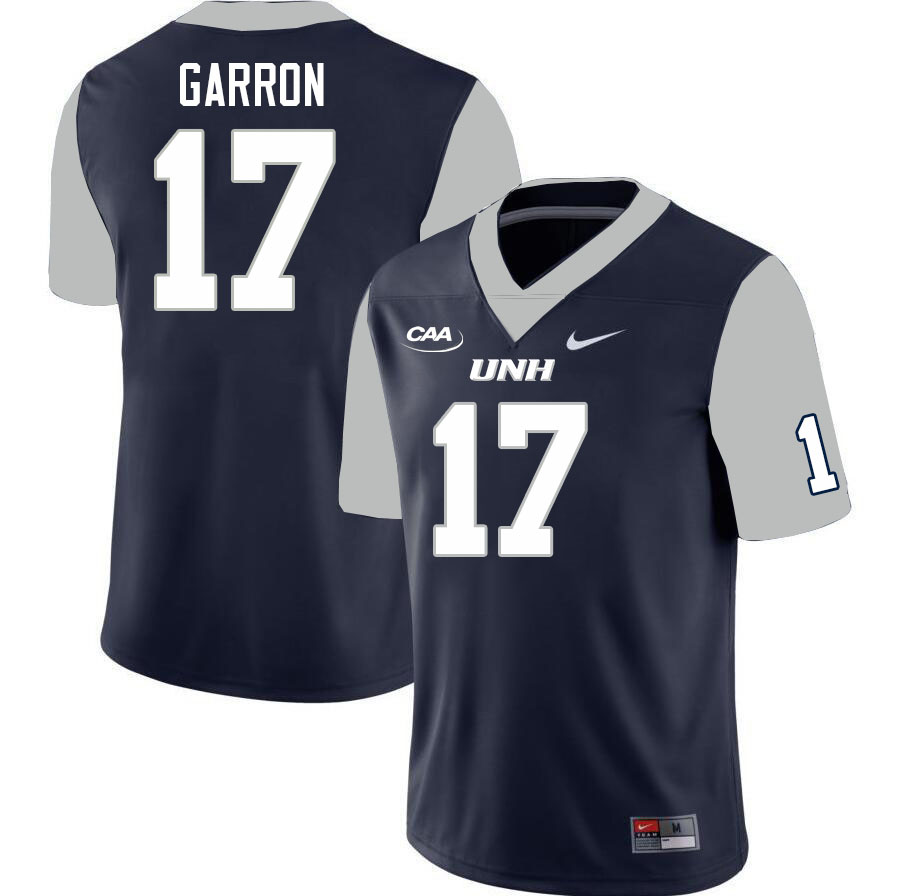 New Hampshire Wildcats #17 Zach Garron College Football Jerseys Stitched Sale-Navy